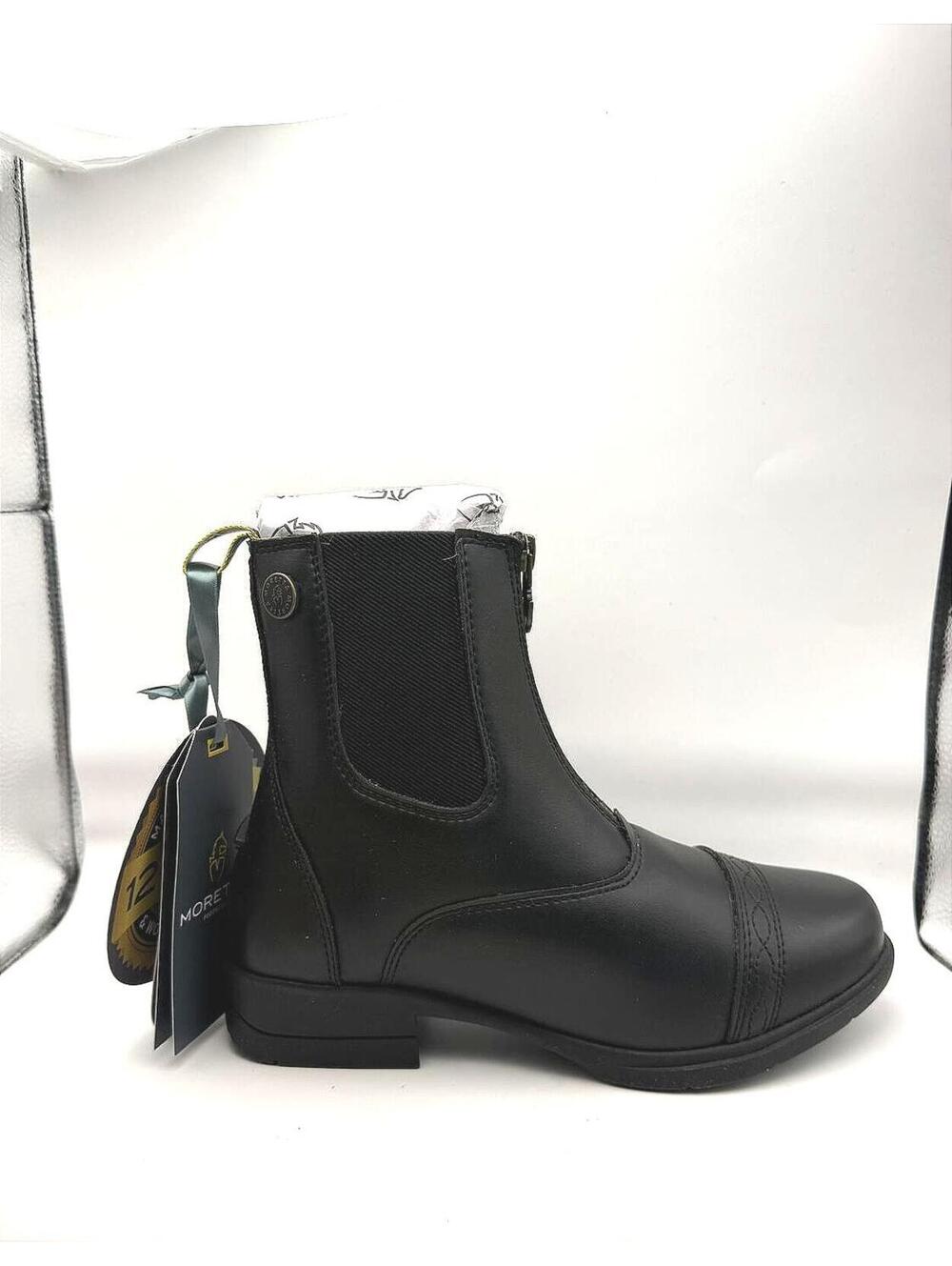 Moretta Clio Black Leather Ankle Boots Size 4